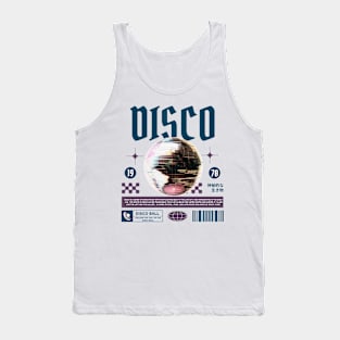 DISCO  - Grainy Mirror Ball (navy/lavender) Tank Top